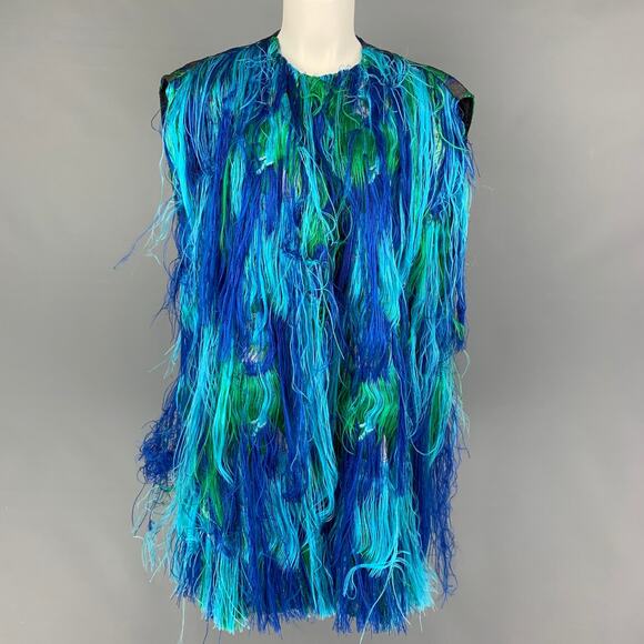 GIANLUCA CAPANNOLO Size 6 Blue Green Polyester Blend Vest - Picture 1 of 5